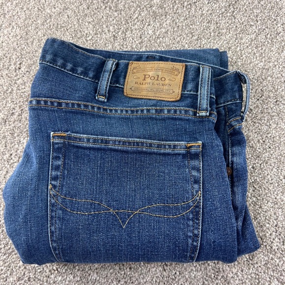 Polo Ralph Lauren Hampton Relaxed Straight Jeans Distressed Denim‎ Size 38x32 - Picture 1 of 8